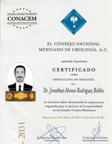 Certificado CONAMEU Jonathan Rodriguez